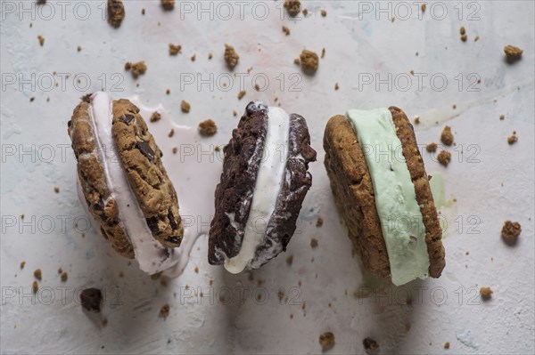 Overhead view of homemade ice cream sandwiches