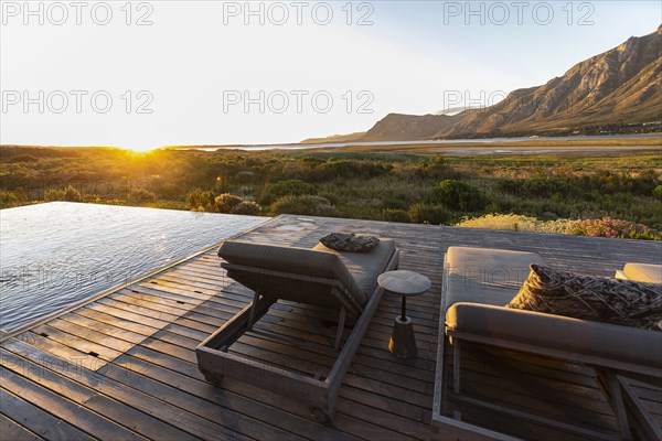 Deck overlooking mountains