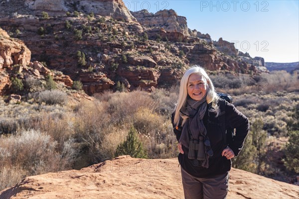 Portrait of smiling senior hiker