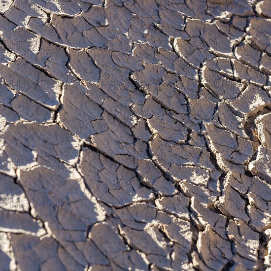 Dried streambed cracking into pieces