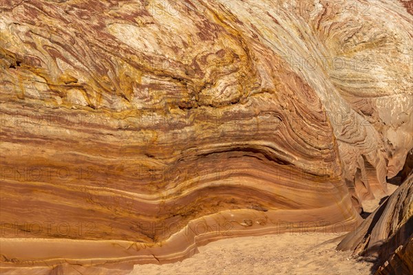 Sandstone texture in slot canyon wall