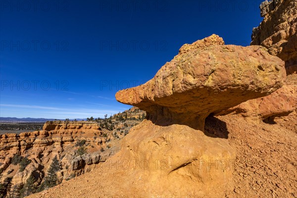 Hoodoo rock formations in canyon