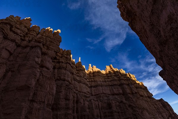 Hoodoo rock formations in canyon