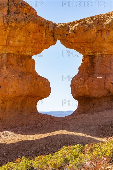 Hoodoo rock formations at entrance to canyon