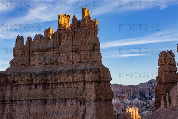 Hoodoo rock formations in canyon