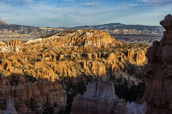 Hoodoo rock formations in canyon