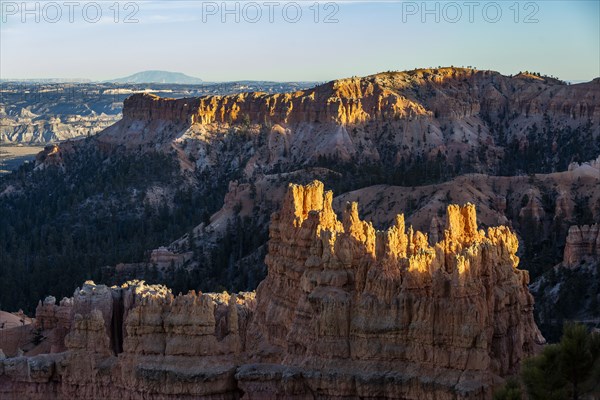 Hoodoo rock formations in canyon