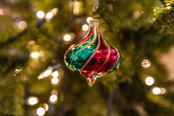 Glass Christmas ornament on Christmas tree