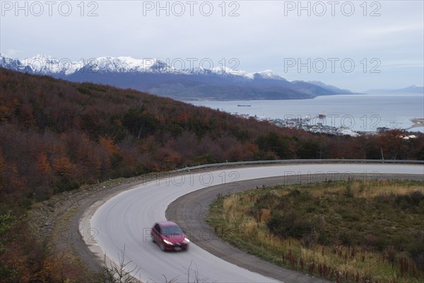 Car on winding road