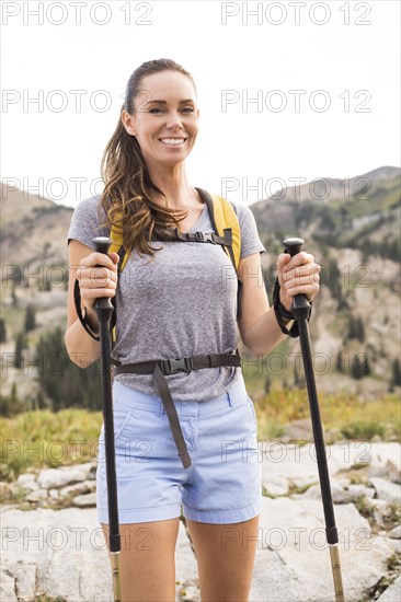 Portrait of smiling female hiker