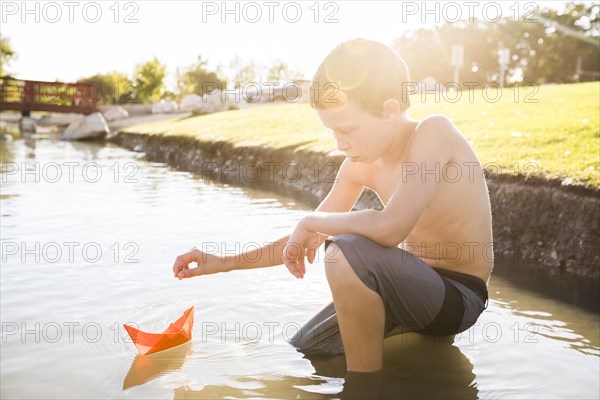 Shirtless boy