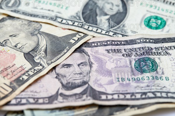 Close-up of US paper currency