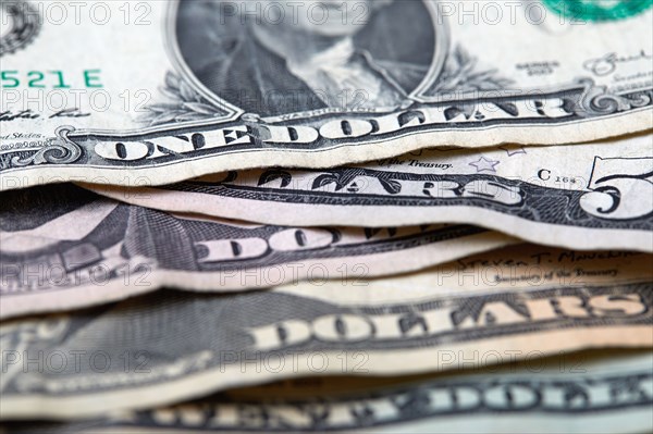 Close-up of US paper currency