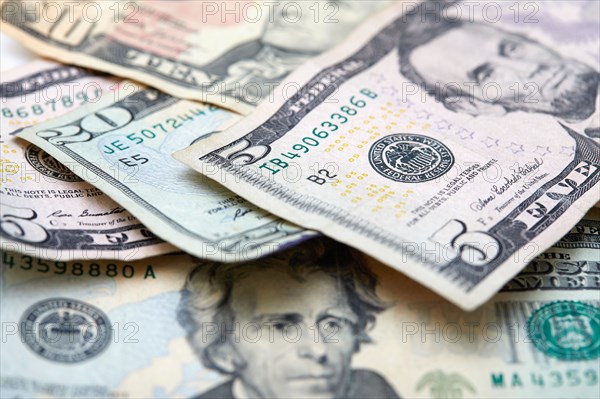 Close-up of US paper currency