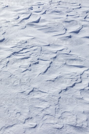 Snow drifts near Sun Valley on sunny winter day