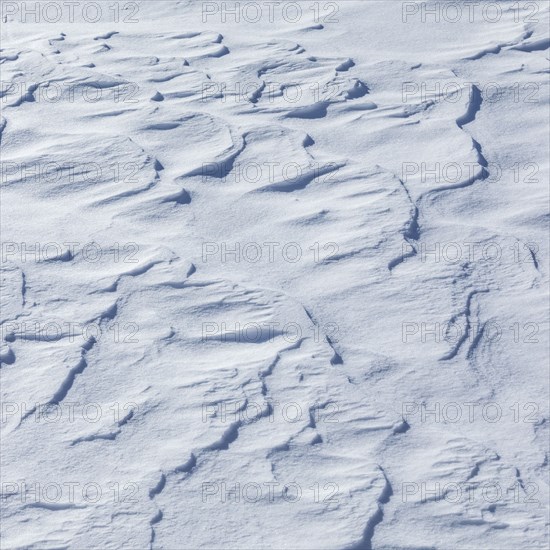 Snow drifts near Sun Valley on sunny winter day