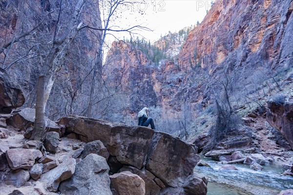 Senior female hiker