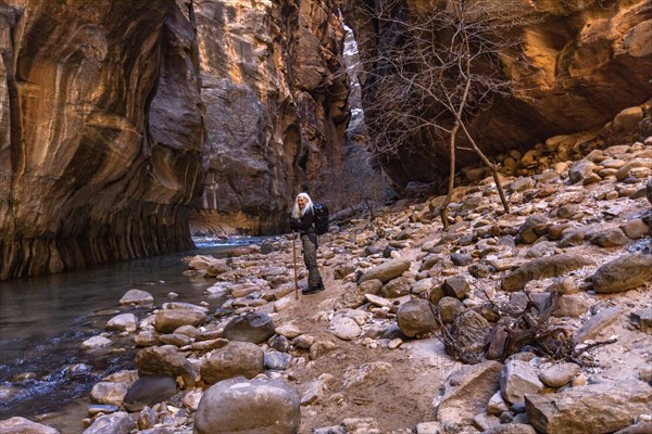 Senior female hiker