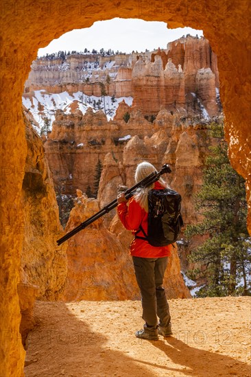 Senior female hiker