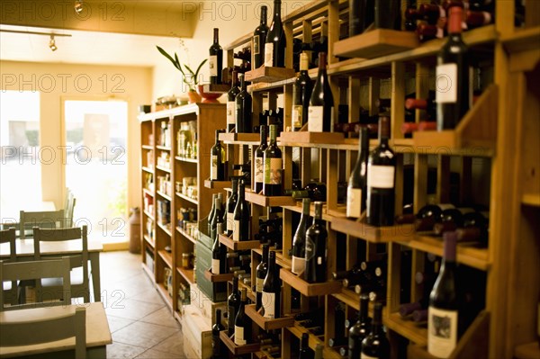 Interior of wine shop