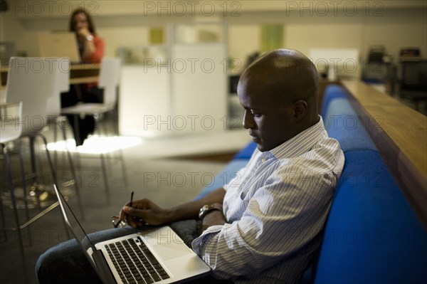 People working in coworking office