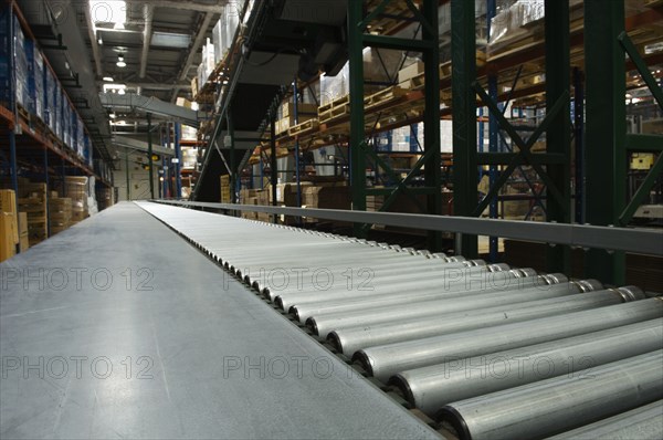 Conveyor belt in distribution warehouse