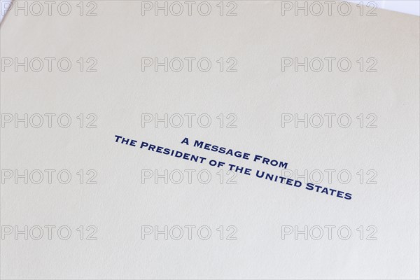 A message from President document cover