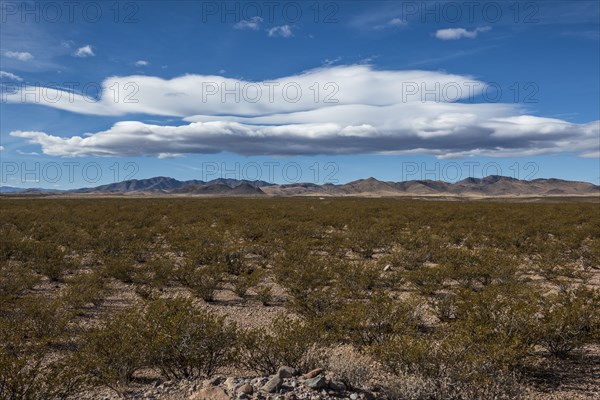 Clouds over desert landscape in Gila National Forest