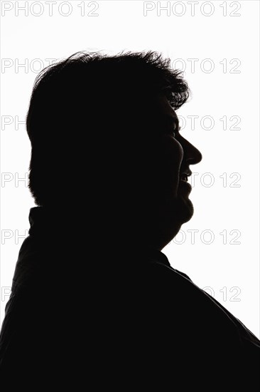 Silouette of man on white background