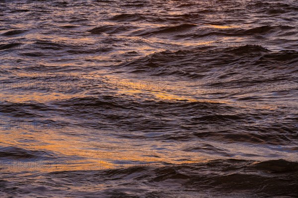 Close-up of ocean waves at sunrise