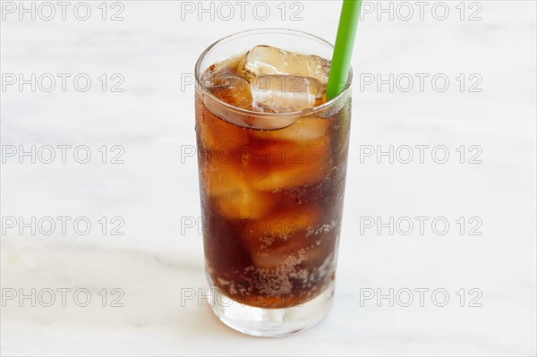 Studio shot of glass of soda