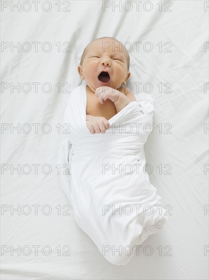 Yawning baby boy