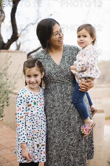 Portrait of mother with two daughters