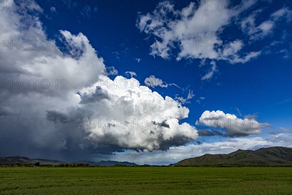 Clouds over foothills