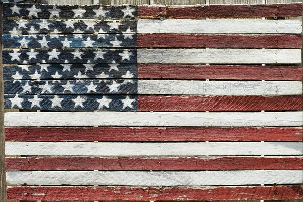 Painted rustic American flag