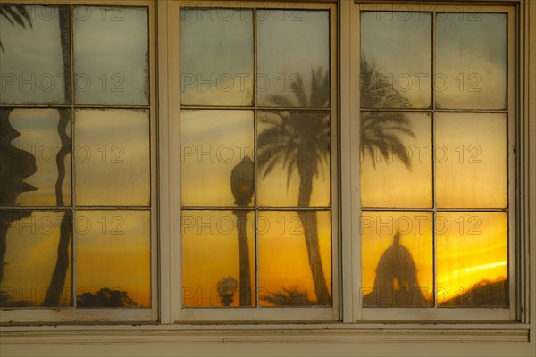 Sunset reflecting in window