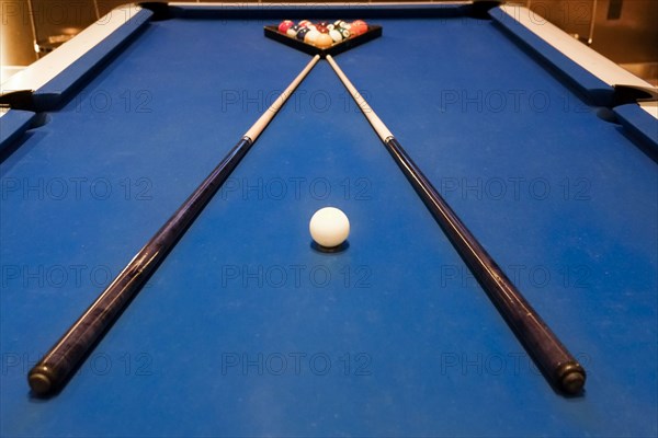 Blue pool table