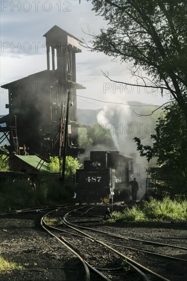 Antique steam locomotive