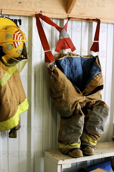 Fireman's uniform prepared and ready to go