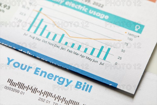 Close-up of energy bill