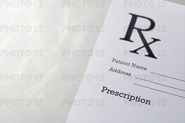 Close-up of doctors prescription form