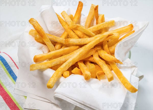 French fries on napkins