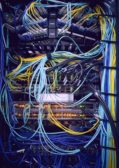 Network cables in server room