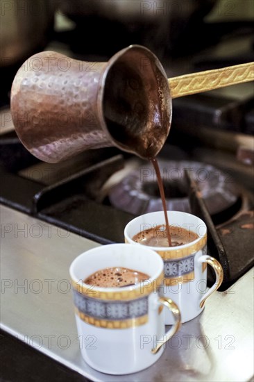 Preparation of traditional Turkish coffee