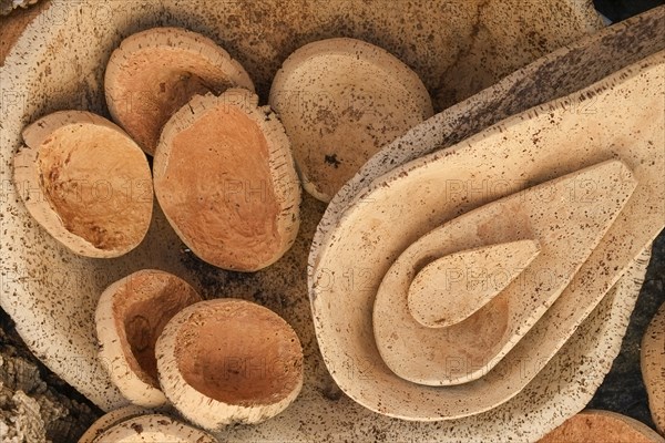 Cork bowls traditionally manufactured in Portugal