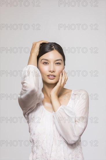 Studio portrait of beautiful woman