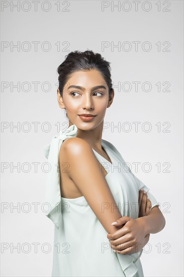 Studio portrait of beautiful woman