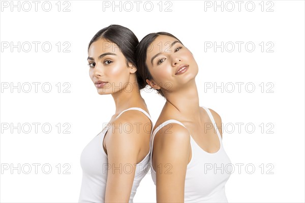 Studio portrait of two beautiful women