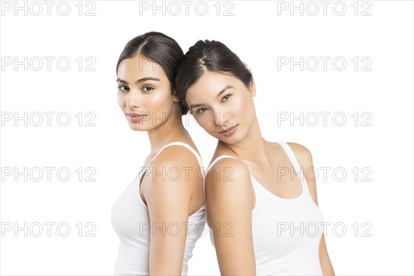 Studio portrait of two beautiful women