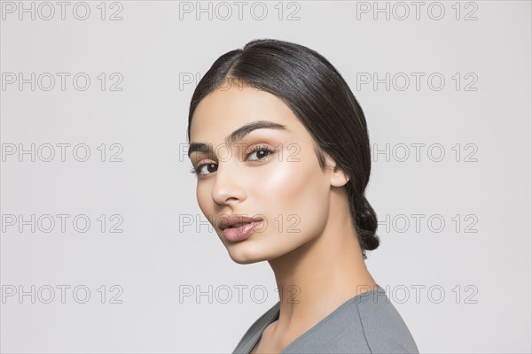 Studio portrait of beautiful woman